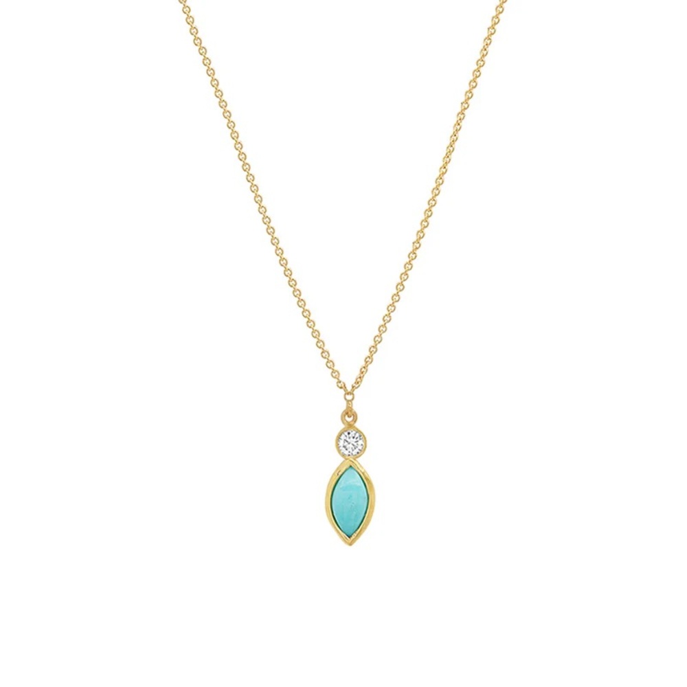 Jennifer Meyer Turquoise Marquis Necklace